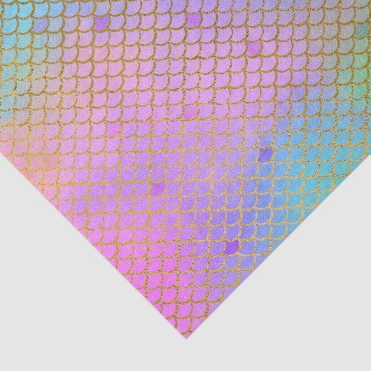 Mermaid Scales Birthday Party Gold Pastel Tissuepapier (Detail)