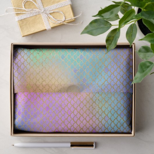 Mermaid Scales Birthday Party Gold Pastel Tissuepapier (Geschenk)