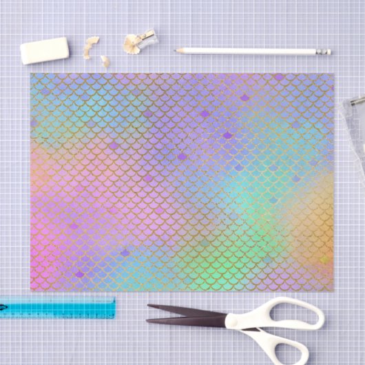 Mermaid Scales Birthday Party Gold Pastel Tissuepapier (Craft)