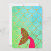 Mermaid Scales Blauwgroen Turquoise Glitter Birthd Kaart (Achterkant)