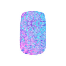 Mermaid Scales Blues, Roze Minx Nail Art