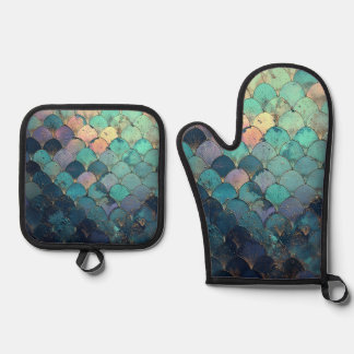 Mermaid Scales Design Ovenwant & Pannenlap Set