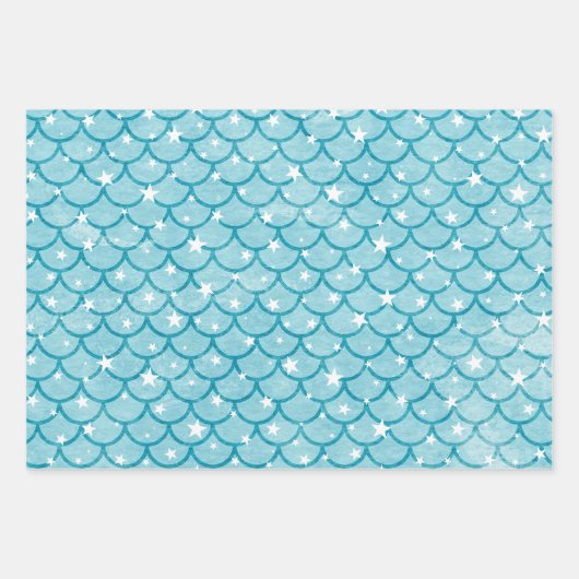 Mermaid Scales Design Wrapping Paper Set (Voorkant 3)