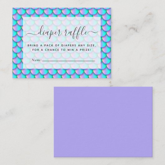 Mermaid Scales Diaper Raffle Informatiekaartje (Voorkant / Achterkant)