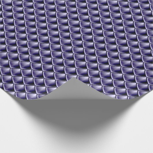 Mermaid Scales Dragon Skin Blue Navy Metallic Cadeaupapier (Hoek)
