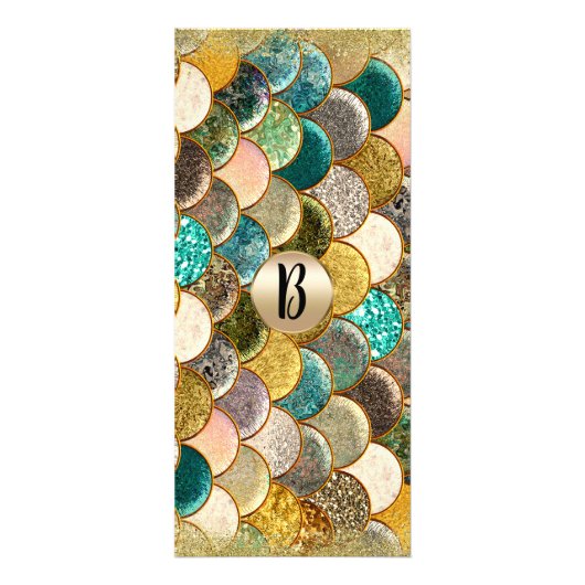Mermaid Scales Glam Gold Glitter prijslijst Reclamekaart (Achterkant)