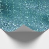 Mermaid Scales Glitter Blauwgroen Aqua Tropical Cadeaupapier (Hoek)