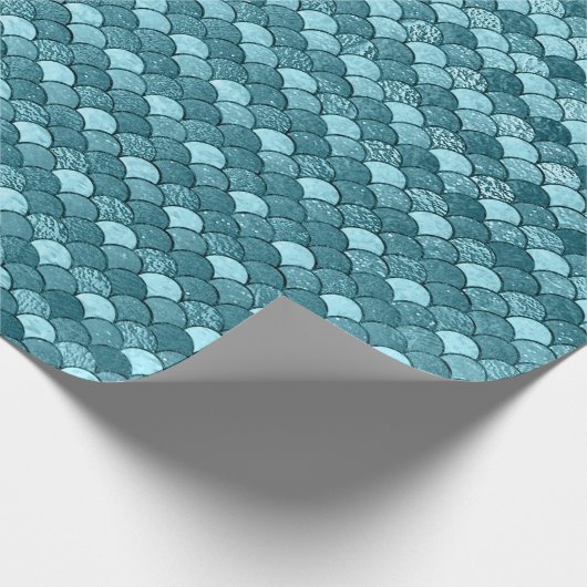 Mermaid Scales Glitter Blue Aqua Water Pas Cadeaupapier (Hoek)