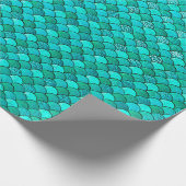 Mermaid Scales Glitter Blue Ocean Aqua Cadeaupapier (Hoek)