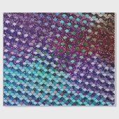 Mermaid Scales Glitter Blue Viola Paars Cadeaupapier (Vlak)