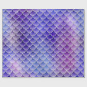 Mermaid Scales Glitter Gray Blue Indigo Paars Cadeaupapier (Vlak)