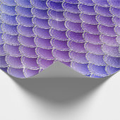 Mermaid Scales Glitter Gray Blue Indigo Paars Cadeaupapier (Hoek)