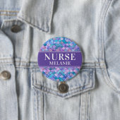 Mermaid Scales Glitter Nurse Name Button Badge (In situ)