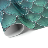 Mermaid Scales Glitter Oerwoud Spark Navy Paars Cadeaupapier (Rol Hoek)