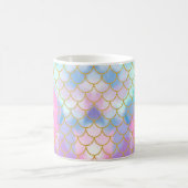 Mermaid Scales Gold Glitter Pattern Pink Monogram Koffiemok (Center)