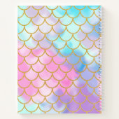 Mermaid Scales Gold Glitter Pattern Pink Monogram Notitieboek (Achterkant)