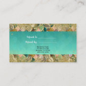 Mermaid Scales Gold Glitter Verwijs een Vriend Aanbevelingskaartje (Achterkant)