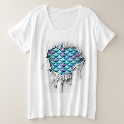 Mermaid Scales Grote Maat T-shirt (Design voorkant)