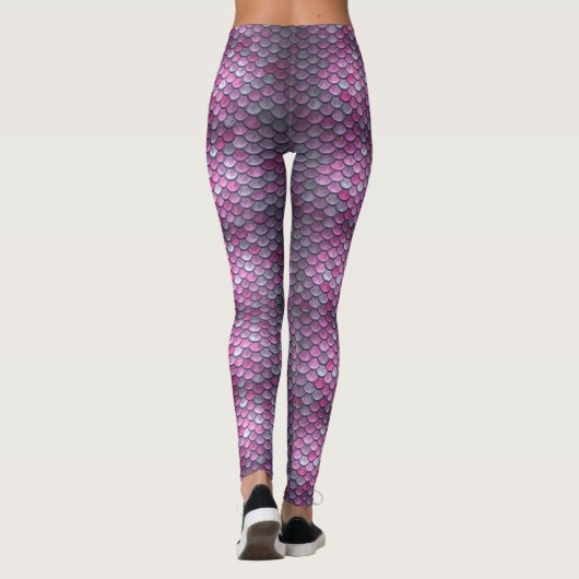 Mermaid Scales Magenta Paarse Leggings (Achterkant)