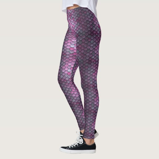 Mermaid Scales Magenta Paarse Leggings (Links)