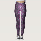 Mermaid Scales Magenta Paarse Leggings (Voorkant)