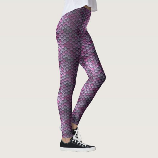 Mermaid Scales Magenta Paarse Leggings (Rechts)