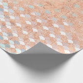 Mermaid Scales Metallic Copper Blue Roos Gold Cadeaupapier (Hoek)