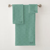 Mermaid Scales Monogram Sea Green Bath Towels Bad Handdoek (Insitu)