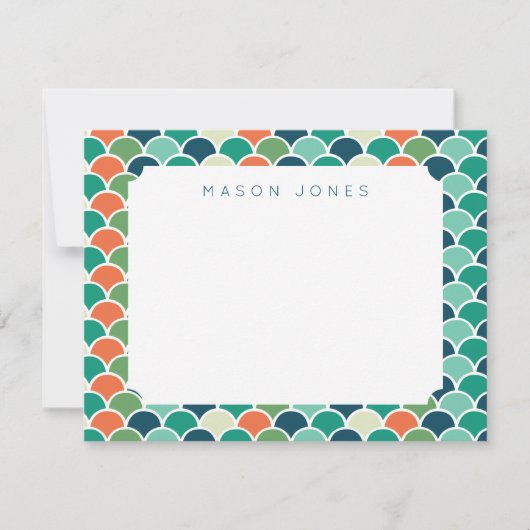 Mermaid Scales Multi-Colored Aangepaste Kinderen Notitiekaartje (Voorkant)