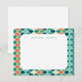 Mermaid Scales Multi-Colored Aangepaste Kinderen Notitiekaartje (Voorkant / Achterkant)