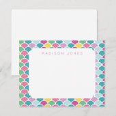 Mermaid Scales Multi-Colored Aangepaste Kinderen Notitiekaartje (Voorkant / Achterkant)