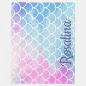 Mermaid Scales Name Girly Fleece Deken (Voorkant)