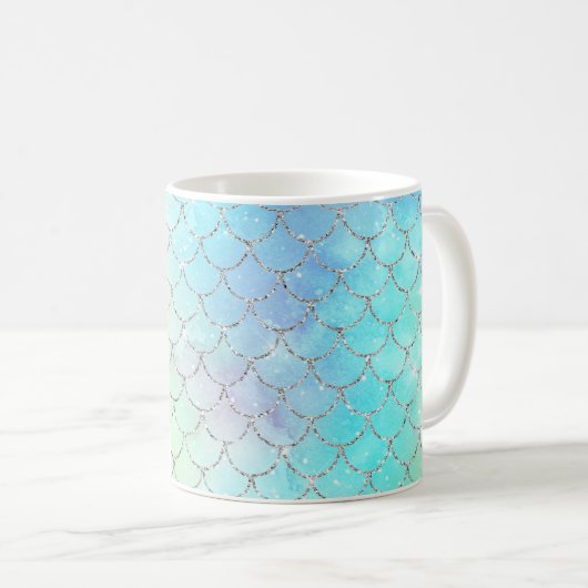 Mermaid Scales Ocean Faux Koffiemok (Voorkant rechts)