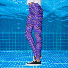 Mermaid Scales Paars en Roze patroon Leggings