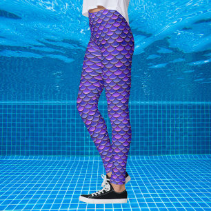 Mermaid Scales Paars en Roze patroon Leggings