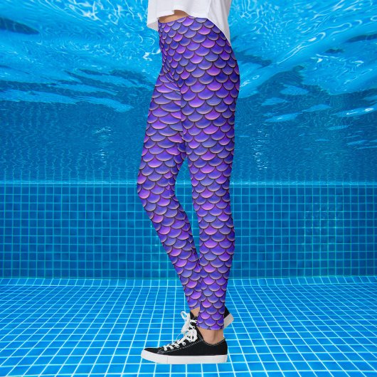 Mermaid Scales Paars en Roze patroon Leggings
