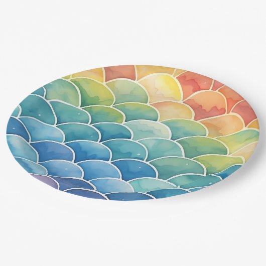 Mermaid Scales Papieren Bordje (Gekanteld)