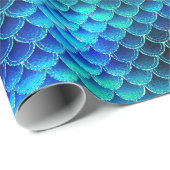 Mermaid Scales Pattern Blue ID600 Cadeaupapier (Rol Hoek)