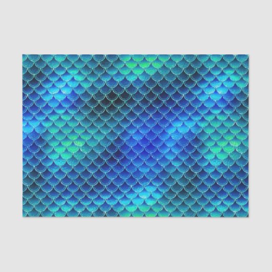 Mermaid Scales Pattern Blue ID600 Tissuepapier (Voorkant)
