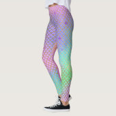 Mermaid Scales Pattern Pastel Rainbow Colors Gold Leggings (Links)