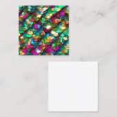 Mermaid Scales Pearled Diamond Mixed Media Grafisc Vierkante Visitekaartje (Voorkant / Achterkant)