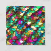 Mermaid Scales Pearled Diamond Mixed Media Grafisc Vierkante Visitekaartje (Voorkant)