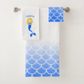 Mermaid Scales Personalized Bath Towel Set Bad Handdoek (Insitu)