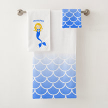 Mermaid Scales Personalized Bath Towel Set