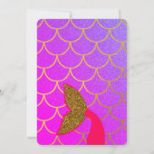 Mermaid Scales Pink Paars Glitter Birthday Kaart (Achterkant)