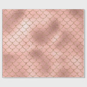 Mermaid Scales Pink Rose Gold Blush Princess Cadeaupapier (Vlak)