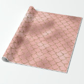 Mermaid Scales Pink Rose Gold Blush Princess Cadeaupapier (Uitgerold)