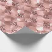 Mermaid Scales Pink Rose Gold Glitter Spark Blush Cadeaupapier (Hoek)
