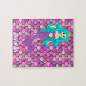 Mermaid scales princess roze paars girl name legpuzzel (Horizontaal)