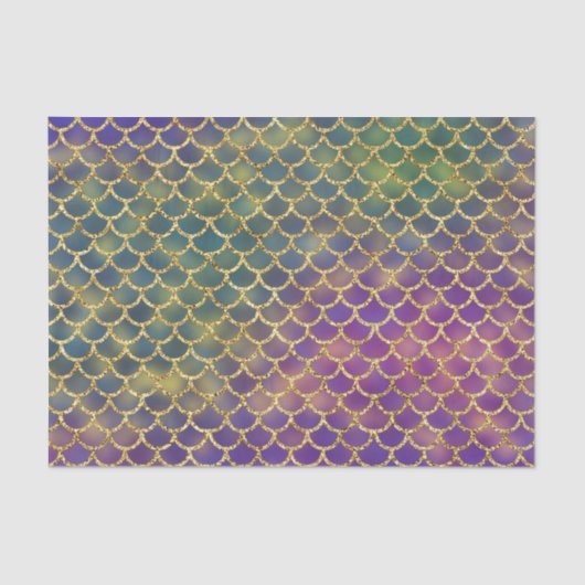 Mermaid scales puple green gold girl tissuepapier (Voorkant)